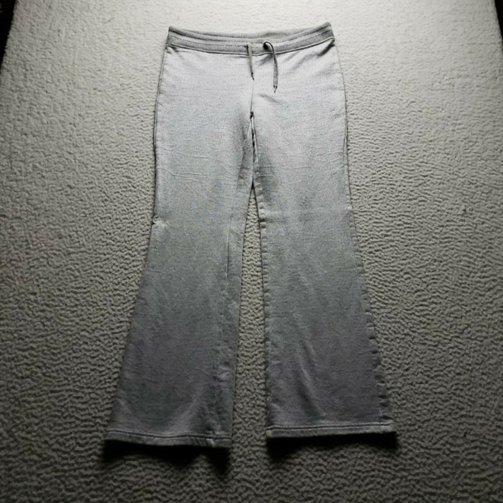 Laura Scott Sweatpants Womens M Gray French Terry Flare Leg Drawstring Lounge